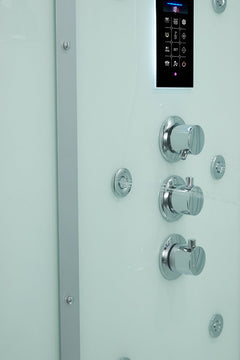 Maya Bath Platinum Anzio-L Steam Shower & Lucca Steam Shower – Compact Glass Enclosure with Smart TV & Full Body Massage