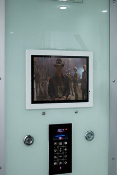 Maya Bath Platinum Anzio-R Steam Shower & Lucca Steam Shower – Compact Glass Enclosures with Smart TV, Full Body Massage