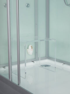 Maya Bath Platinum Anzio-R Steam Shower & Lucca Steam Shower – Compact Glass Enclosures with Smart TV, Full Body Massage