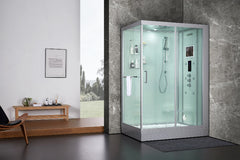 Maya Bath Platinum Anzio-R Steam Shower & Lucca Steam Shower – Compact Glass Enclosures with Smart TV, Full Body Massage