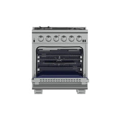 FORNO Capriasca 30 Inch 4.32 cu. ft. Gas Range with 5 Italian Burners in Stainless Steel, FFSGS6260-30