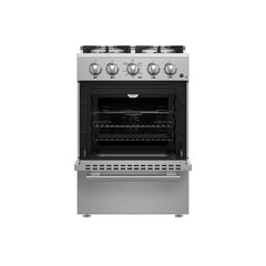 FORNO Breno 24" 2.3 cu. ft. Freestanding Gas Range with 4 Sealed Burners in Stainless Steel, FFSGS6272-24