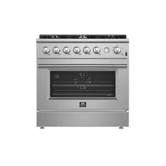 FORNO Appliance Package 2-Piece - Marco 36" Gas Range, Espresso Salerno 36" Refrigerator, FBDL-021-03CAUS