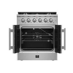 FORNO Galiano 30 Inch 4.32 cu. ft. Freestanding Gas Range with French Door and 5 Burners, FFSGS6444-30