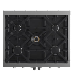 FORNO Massimo 30-Inch 4.32 cu. ft. Freestanding French Door Gas Range with 5 Burners, FFSGS6439-30