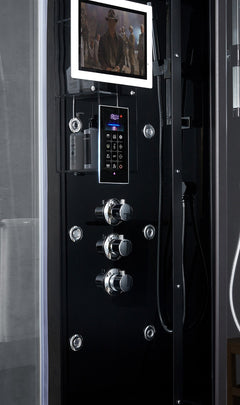 MAYA Bath Arezzo Steam Shower – 37" Compact Luxury Spa with TV, Bluetooth &amp; 5KW Steam | Black or White