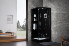 MAYA Bath Arezzo Steam Shower – 37" Compact Luxury Spa with TV, Bluetooth &amp; 5KW Steam | Black or White