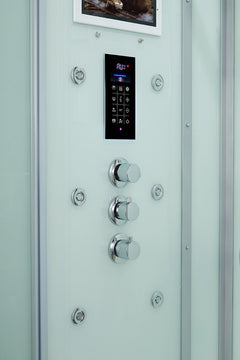MAYA Bath Arezzo Steam Shower – 37" Compact Luxury Spa with TV, Bluetooth &amp; 5KW Steam | Black or White