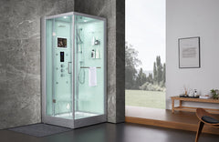 Maya Bath Platinum Arezzo-L Steam Shower – Luxury Whirlpool Spa with Smart TV & Massage Jets