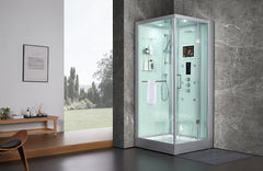 MAYA Bath Arezzo Steam Shower – 37" Compact Luxury Spa with TV, Bluetooth &amp; 5KW Steam | Black or White