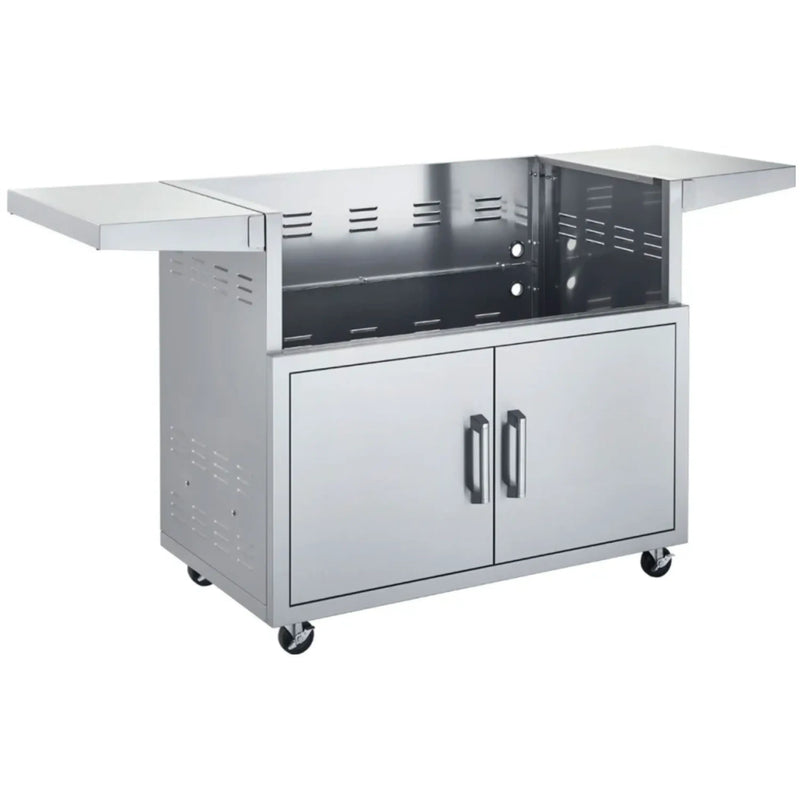 40-Inch Stainless Steel Cart with 2 Doors and Side Shelves (BSACT40)