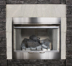 Empire 42" Carol Rose Outdoor Premium Stainless Steel Gas Fireplace with Harmony Burner and Refractory Liner OP42FP32MP