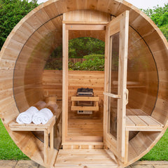Dundalk LeisureCraft Serenity MP Barrel Sauna - Wood-burning Heater CTC2245MPW