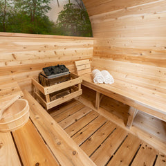 Dundalk LeisureCraft Serenity MP Barrel Sauna - Wood-burning Heater CTC2245MPW
