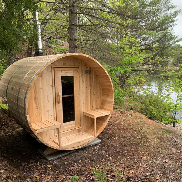 Dundalk LeisureCraft CT Serenity Barrel Sauna - Wood-burning Heater CTC2245W