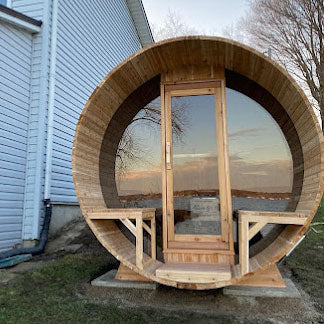 Dundalk LeisureCraft Tranquility MP Barrel Sauna - Wood-burning Heater CTC2345MPW