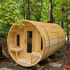 Dundalk LeisureCraft CT Tranquility Barrel Sauna - Wood-burning Heater CTC2345W
