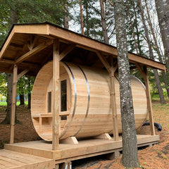 Dundalk LeisureCraft CT Tranquility Barrel Sauna - Wood-burning Heater CTC2345W