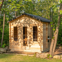 Dundalk LeisureCraft CT Georgian Cabin Sauna with Changeroom 6 Person - Wood-burning Heater CTC88CW