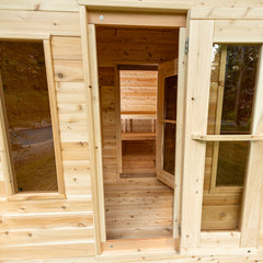 Dundalk LeisureCraft CT Georgian Cabin Sauna with Changeroom 6 Person - Wood-burning Heater CTC88CW