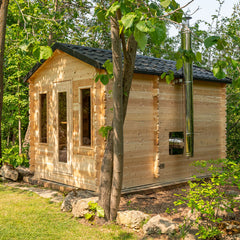 Dundalk LeisureCraft CT Georgian Cabin Sauna with Changeroom 6 Person - Wood-burning Heater CTC88CW