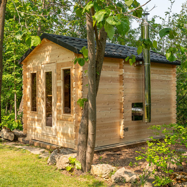 Dundalk LeisureCraft CT Georgian Cabin Sauna with Changeroom 6 Person - Wood-burning Heater CTC88CW