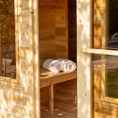 Dundalk LeisureCraft CT Georgian Cabin Sauna with Changeroom 6 Person - Wood-burning Heater CTC88CW