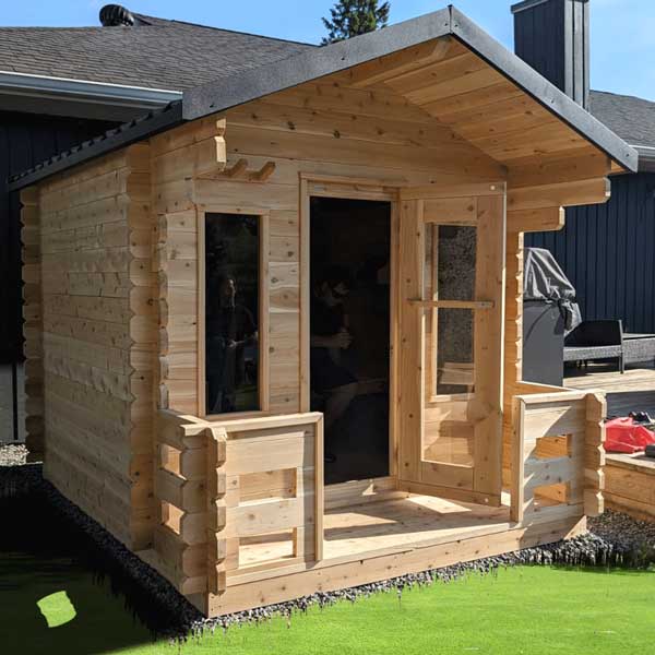 Dundalk LeisureCraft CT Georgian Cabin Sauna with Porch Electric Heater CTC88PE