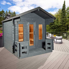 Dundalk LeisureCraft CT Georgian Cabin Sauna with Porch - Wood-burning Heater CTC88PW