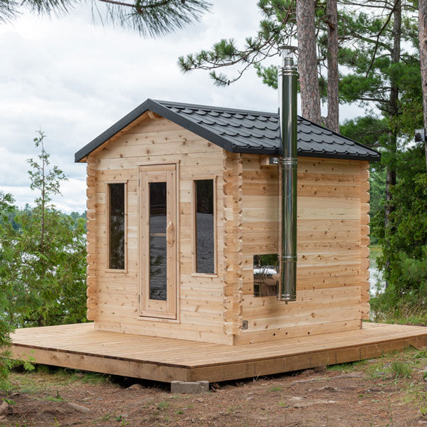 Dundalk LeisureCraft CT Georgian 6 Person Outdoor Sauna - Wood-burning Heater CTC88W