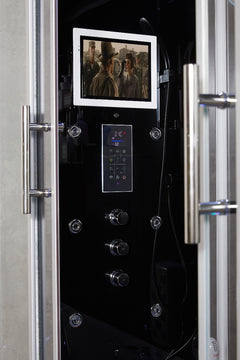 Maya Bath Platinum Catania-L Steam Shower & Catania Steam Shower – Luxury Corner Whirlpool Spa with Entertainment Features