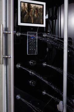 Maya Bath Platinum Catania-L Steam Shower & Catania Steam Shower – Luxury Corner Whirlpool Spa with Entertainment Features