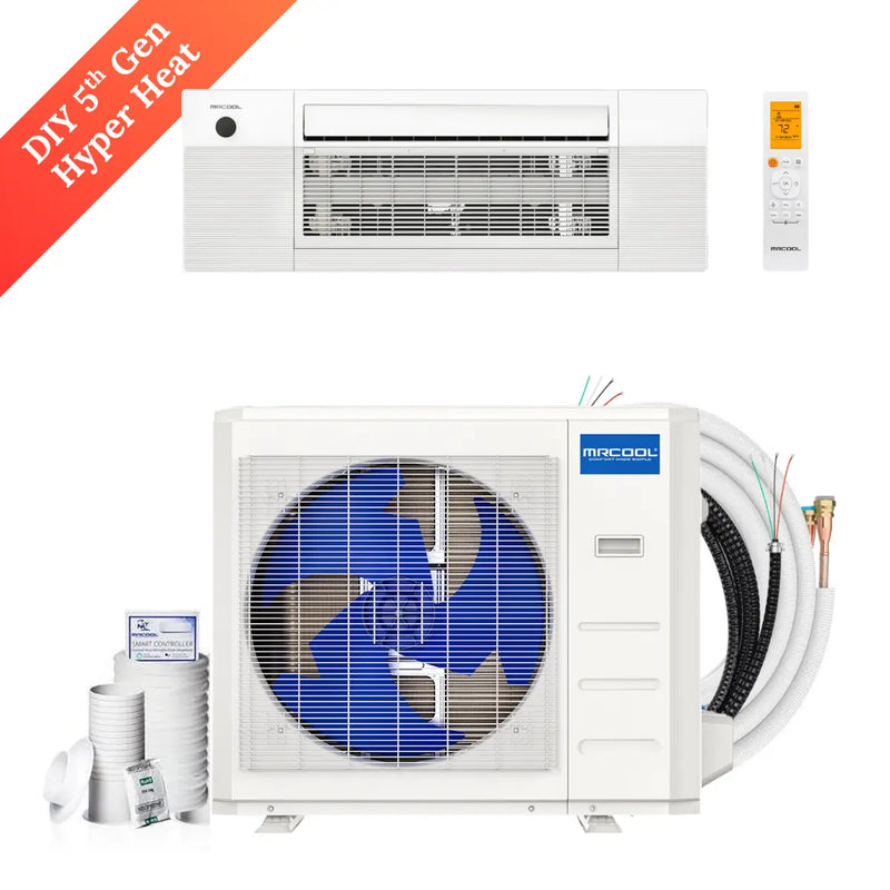 MRCOOL DIY 12,000 BTU 5th Gen Hyper Heat Single Zone Mini Split Ceiling Cassette System with 25ft line set - 230V - DIYHH-12-HP-CM-230D25
