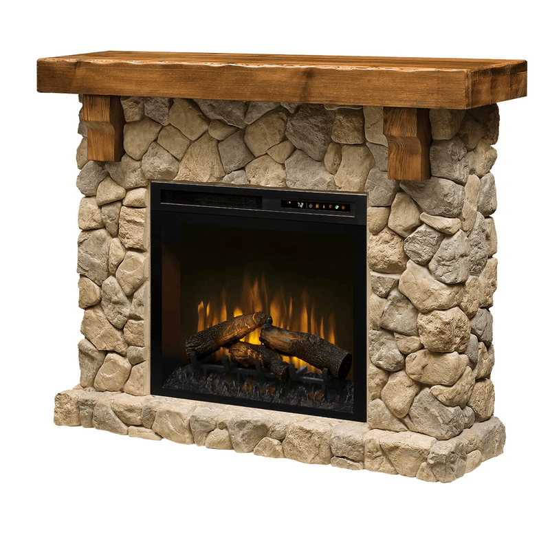 Dimplex 54 Inch Fieldstone Mantel Electric Fireplace X-GDS28L8-904ST