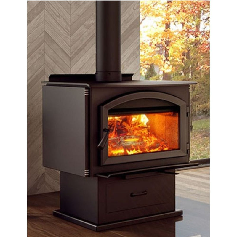 Enerzone 28 Inch Solution 3.5 Wood Burning Stove With Blower Indoor EB00053