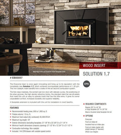 Enerzone 27 Inch Solution 1.7-I Wood Burning Insert Indoor EB00057