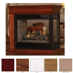 Empire 36" Lincoln Premium Peninsula Multi-Sided Vent-Free Gas Fireplace with Banded Brick Liner VFP36PP32EP