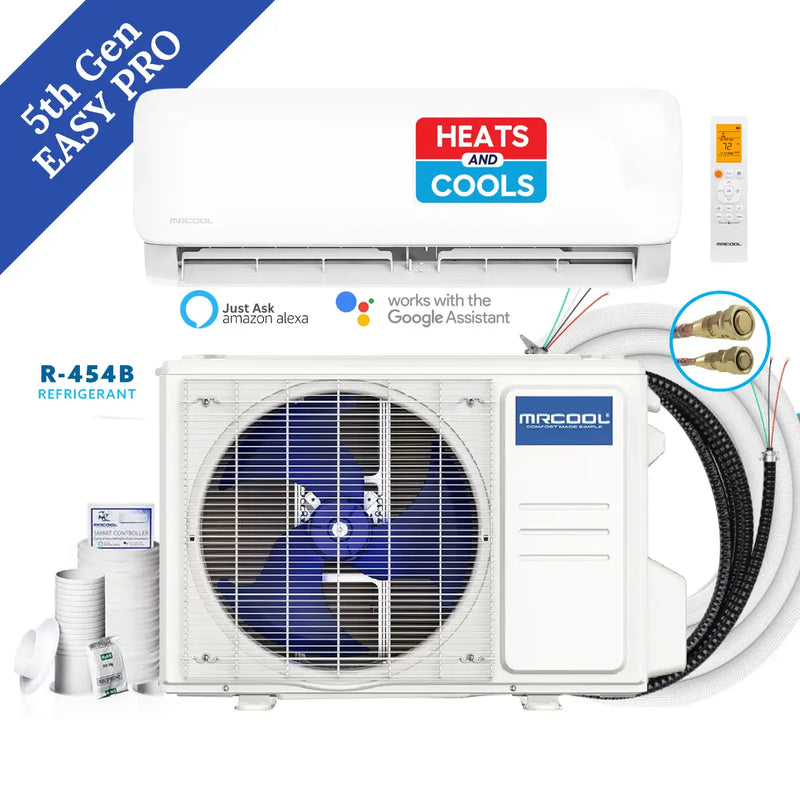 MRCOOL DIY 5th Gen Easy Pro 9K BTU Ductless Mini Split AC & Heat Pump Complete System with 16 ft lineset 115V – EZPRO-09-HP-11516D-O