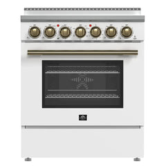 FORNO Espresso Paolo 30 Inch 4.38 cu. ft. Freestanding Electric Range in Stainless Steel, FFSEL6011-30