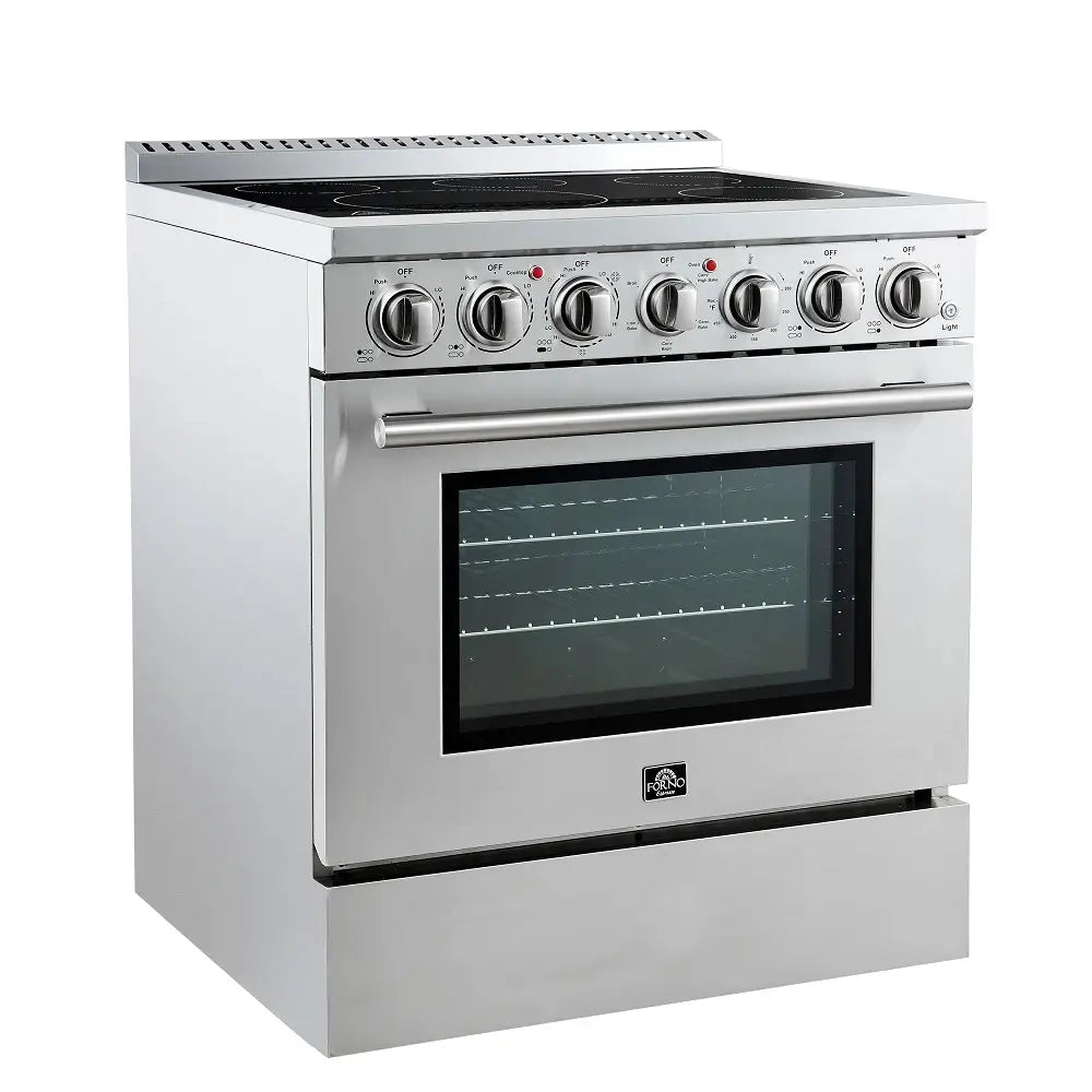 FORNO Espresso Paolo 30 Inch 4.38 cu. ft. Freestanding Electric Range in Stainless Steel, FFSEL6011-30