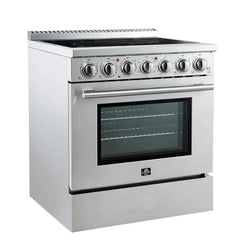 FORNO Espresso Paolo 30 Inch 4.38 cu. ft. Freestanding Electric Range in Stainless Steel, FFSEL6011-30
