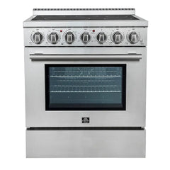 FORNO Espresso Paolo 30 Inch 4.38 cu. ft. Freestanding Electric Range in Stainless Steel, FFSEL6011-30