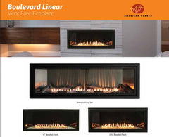 Empire 72" Boulevard Vent-Free Linear Gas Fireplace with Barrier and Remote Control VFLB72FP90P