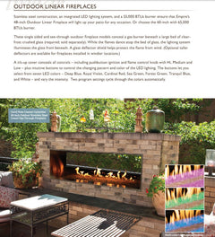 Empire 60" Carol Rose Outdoor Double-Sided Vent-Free Stainless Steel Linear Gas Fireplace OLL60SP12SP