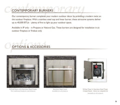 Empire 42" Carol Rose Outdoor Premium Stainless Steel Gas Fireplace with Harmony Burner and Refractory Liner OP42FP32MP