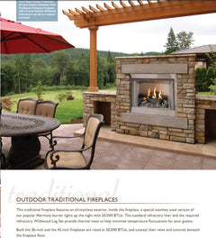 Empire 42" Carol Rose Outdoor Premium Stainless Steel Gas Fireplace with Harmony Burner and Refractory Liner OP42FP32MP