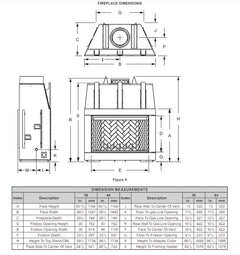 Empire 44" Hamilton Wood Burning Firebox Only WB44FB0F