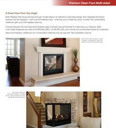 Empire 36" Madison Clean-Face Premium Double-Sided Direct Vent Gas Fireplace with Barrier DVCP36SP30P