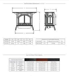 Empire 28" Spirit Cast Iron Direct Vent Gas Stove with Slope Glaze Burner and Log Set DVP30CC30BP
