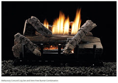 Empire 18-Inch Vent-Free Contour Gas Burner with Refractory Concord Gas Log Set VFDM18LBWN